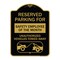 Signmission Reserved Parking for Safety Employee of the Month Unauthorized Vehicles Towed Away, BG-1824-23077 A-DES-BG-1824-23077 - alternate 1